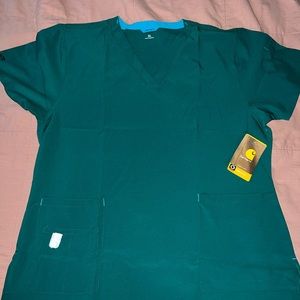 Women’s Carhartt Force 3-pocket scrub top, NEW with tags, sz XL, Kelly green